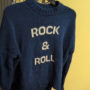 Zadig & Voltaire Merino Wool Blue Sweater Rock & Roll Small